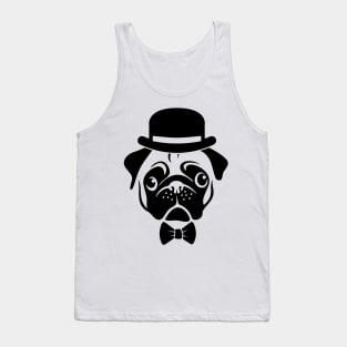 Pug in a Bowler Hat Tank Top